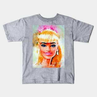 Watercolor Barbie Kids T-Shirt